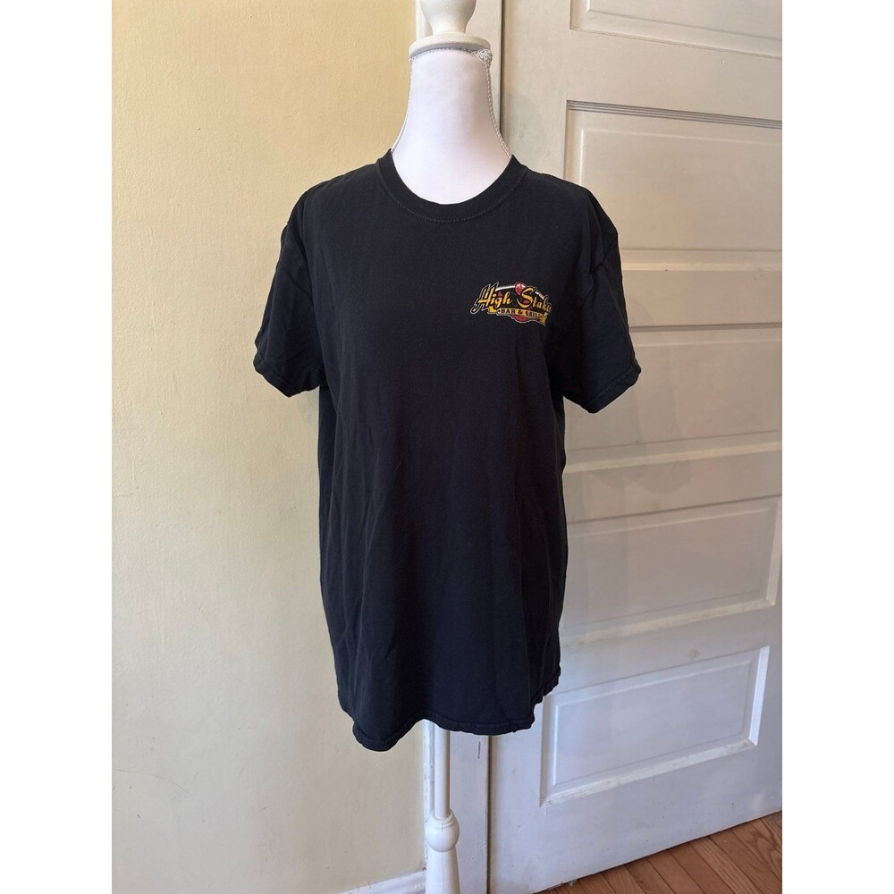 Unisex cotton T-shirt graphic tee black cards poker bar grill crew neck nwot